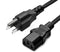 LORDTRONICS Standard 5ft (1.5m) 10 Amps 125 Volts Black 3 Prong AC Power