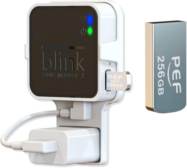 Blink USB Flash Drive 256GB for Local Video Storage and Outlet Mount for Blink Sync Module 2 (Module Not Included)