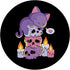 Purple Cat on Skulls Cute Aesthetic Anime Kawaii PopSockets Standard PopGrip