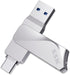 SSK 128GB USB C Flash Drive up to 200MB/s Dual Drive 2 in