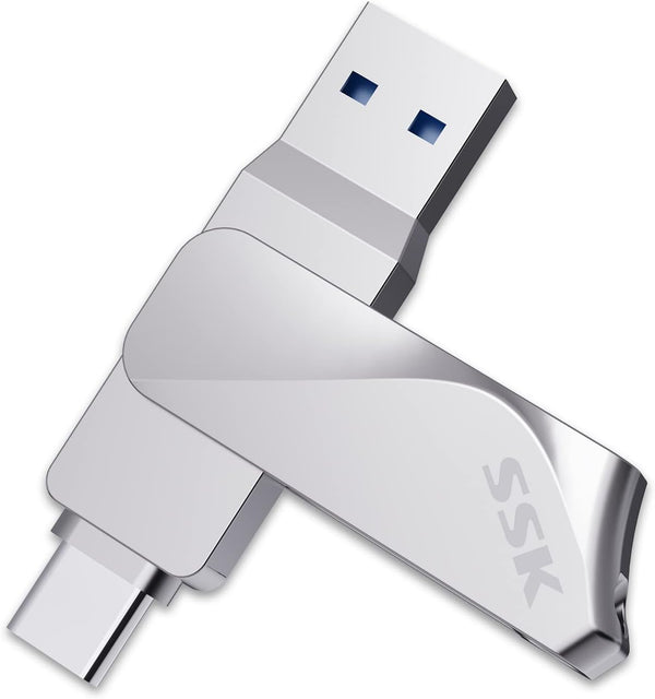 SSK 64GB USB C Flash Drive up to 200MB/s Dual Drive 2 in