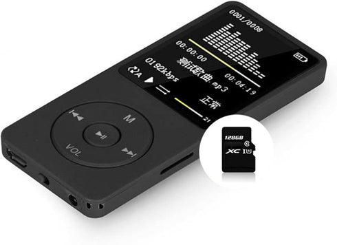 Lovskoo Mp4 70 128GB, Mp3 Mp3 Mp4 Player with Headphone Hours Playback, Up to Player for Sports, Travelling Portable