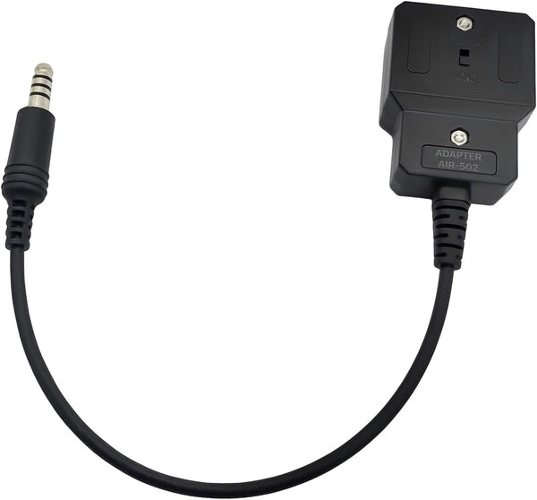 General Aviation Headset Adapter to Helicopter, Stereo Mono Switch for GA Headphone with 7.0mm U174U Plug