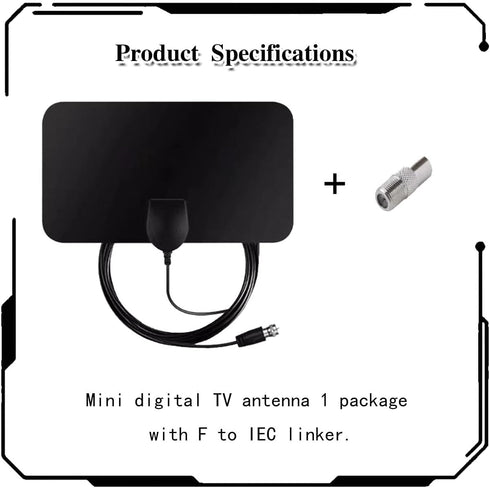 ZBJBinCH 4K 200 Indoor TV Aerial Antenna, TV Antenna, Booster with Strong Signal, HD Digital Antenna with Miles Long
