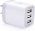 USB Wall Charger Adapter 18W/3Amp Fast Multiple 3-Ports Plug Charger Block Cube Box USB Brick Charging Base Compatible