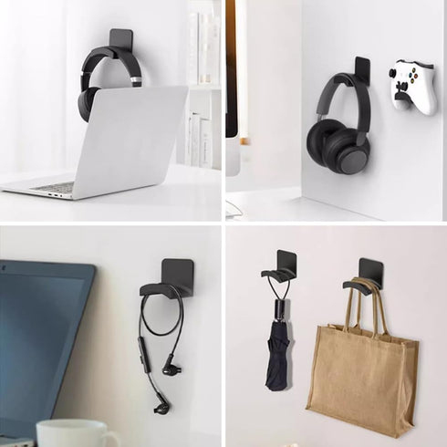 Vornetil Headset Headset Headphone Hanger Holder, Universal Wall Mount Hook Strong Adhesive Desk Hook Stand