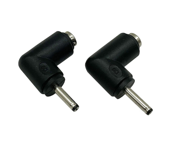 DC Barrel Power Jack Charging Cable Connector, 90 Degree Angle Adapter, 2-Pack for Notebook & LED Lights
