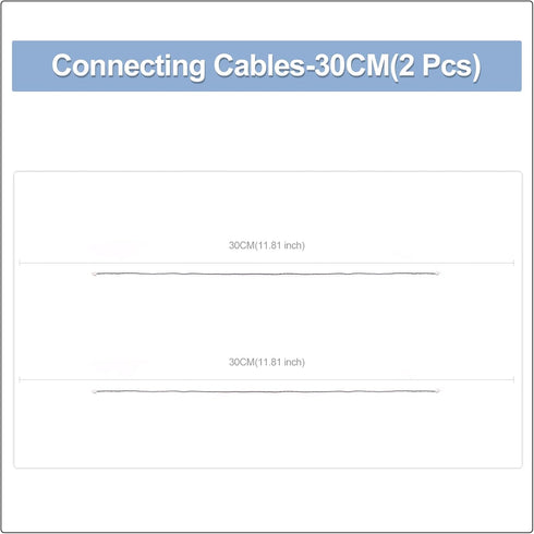 Light Up Your Bricks - 2 Piece X Connecting Cable 30 cm, Compatible with Expansion Board for Extended Length