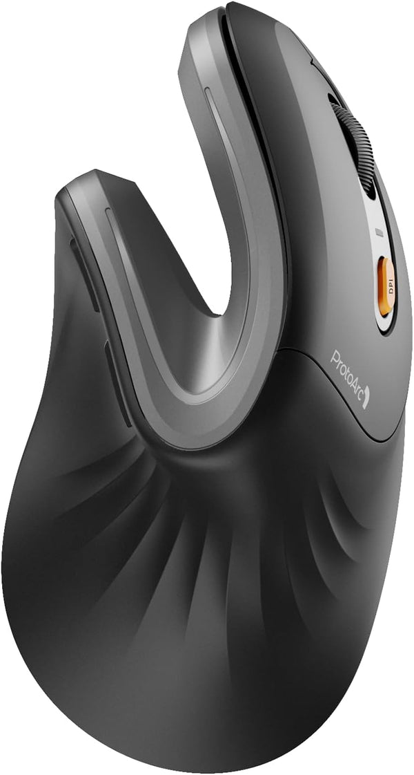 ProtoArc EM11 NL Wireless Ergonomic Vertical Mouse - Multi-Device, USB-C Rechargeable for Windows, Mac, Gray