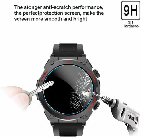 Screen Protector for S66 Smart Watch, 1.52-Inch, 9H Tempered Glass Protective Film (3PCS), Compatible with