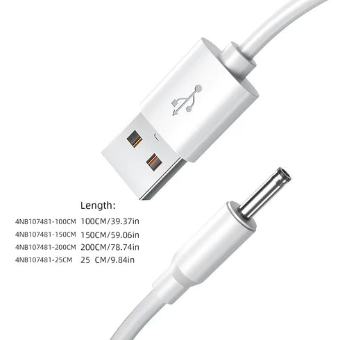 Kaeltsyn 3.5x1.35mm 5V Multi Purpose USB to Charging Cord Power Adapter Cable Line Multiple Length for Table Lamp