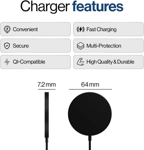 Spotminders. 15W SPOTMINDERS Wireless Charger for iPhone, AirPods, Tracking Card Flat Fast Charging Pad QI Compatible