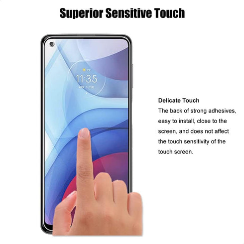 3 Pack Tempered Glass Screen Protector for Motorola Moto G Power 2021 and 3 Pack Camera Lens Protector, 9H Hardness,