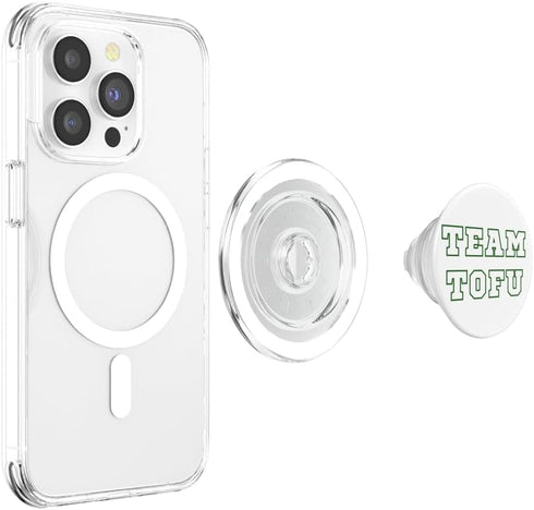 Plant Based Humor Design Team Tofu Vegan Vegetarian Tee for Tofu Lovers. PopSockets PopGrip for MagSafe