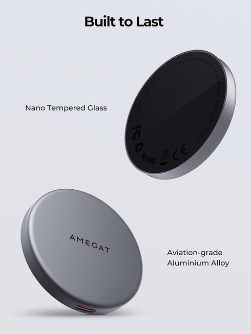 Magnetic Wireless Charger (MagFusion Aura), Qi2 Certified 15W Ultra-Fast Charging Pad with 5ft Cable for iPhone