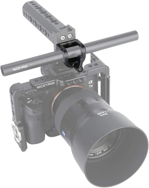 NICEYRIG 15mm Rod Clamp - Single Rod Holder for 15mm Rail Support System, EVF Mount, LED Light, Microphone