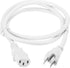 MECCANIXITY 3ft 18 AWG White 18/3 Universal Power Cord C13 to NEMA 5-15P
