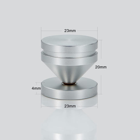 Speaker Spikes Floor Protectors 4pcs, Shockproof Isolation Stand Feet for HiFi Amplifier, Subwoofer, Turntable (Silver)