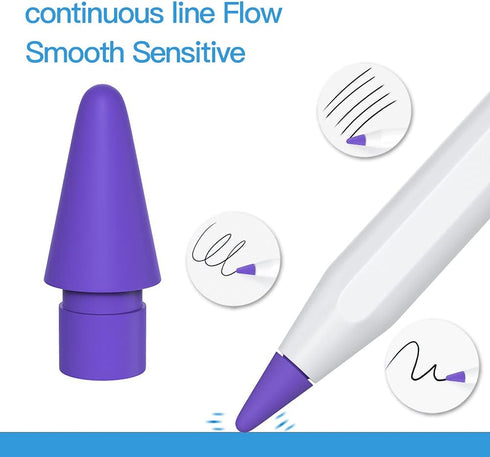 AWINNER 1st 2nd Pen Tip Compatible with Apple Pencil Tips & Generation Color Nib (Red/Yellow/Purple/Pink/Cyan)