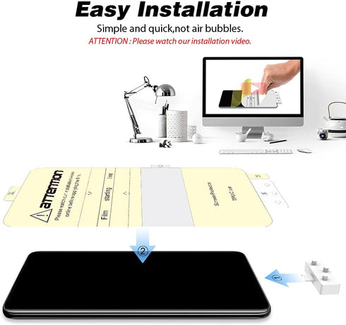 TOCOL 2 Pack TPU Screen Protector and 2 Pack Camera Lens Protector for Samsung Galaxy S10 Plus, Easy Installation