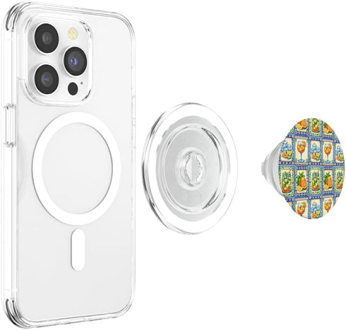 Orange Juice Citrus Fruit Mediterranean Style Summer Orange Citrus Pattern Watercolor Aesthetic PopSockets PopGrip