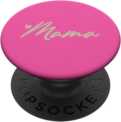 Beige Pink Heart Mama PopSockets Standard PopGrip