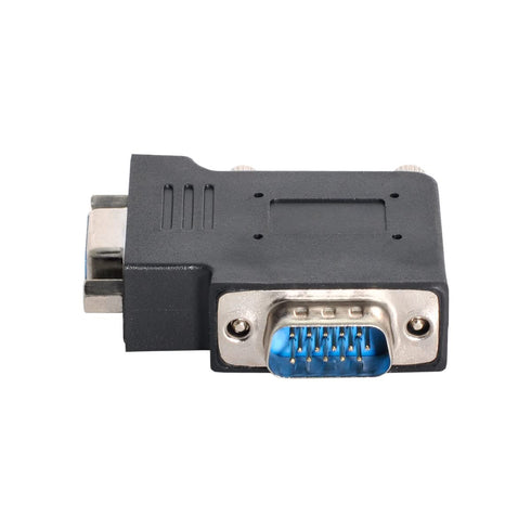 chenyang Vertical Flat Left Angled 90 Degree VGA SVGA Male to Female Extension Adapter, Black