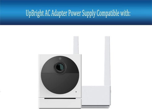 UpBright 12V AC/DC Adapter Compatible with Wyze WVOD1B1 Starter Base Station 1080p HD Indoor/Outdoor Wire-Free Smart Home Camera KA1201A-1201000US Power Supply Cord Charger (Not fit: wyze Cam Outdoor)