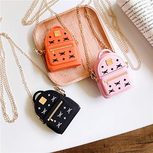 Silicone Case Cover for Apple Airpods 1&2, Funny Design, Best Gift for Girls, Kids, or Women, Black Bag