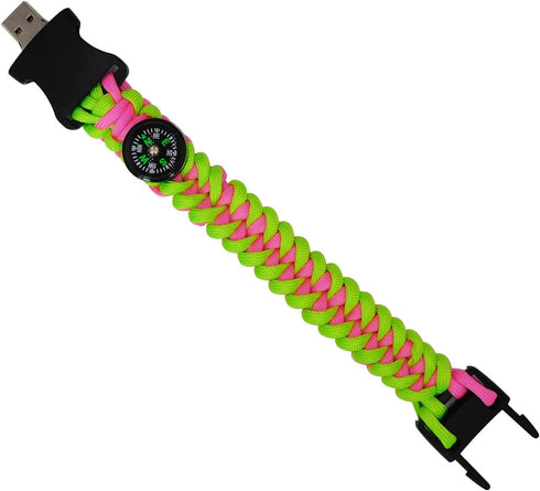 USB Flash Drives Sport Bracelet for Travel Companion, Outdoor Sports Lovers (8GB Pink-Yellow)