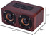 PUSOKEI Mini Bluetooth 4.2 Speaker, Wooden Stereo Loudspeakers, Portable Rechargeable Music Speakers with 3.5mm Input