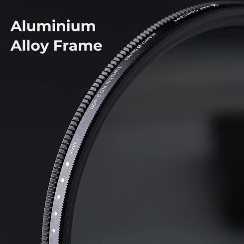 K&F CONCEPT 46mm ND2-ND400 (1-9 Variable ND Lens Filter Stops) for Camera Lens, Adjustable Neutral Density Filter