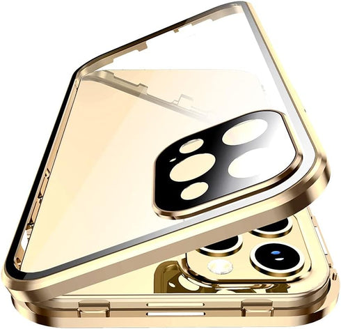 Anti-spy Screen iPhone 12 Pro Max Case, Lock + Magnetic Adsorption Anti-Peeping Metal Frame Protective Cover