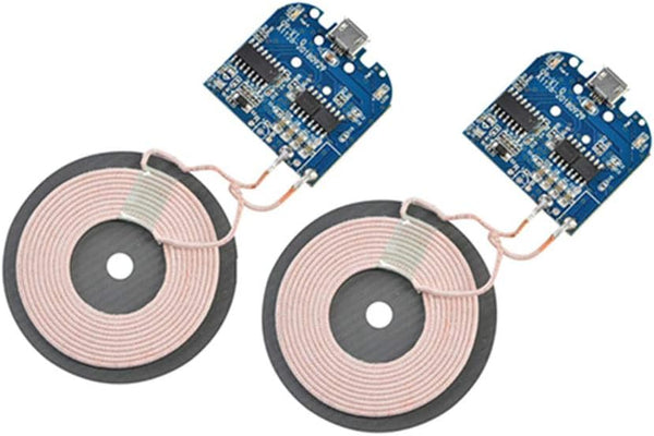 2Pcs Qi Wireless Charger PCBA Circuit Board with Coil Pad Charging for DIY K9G9