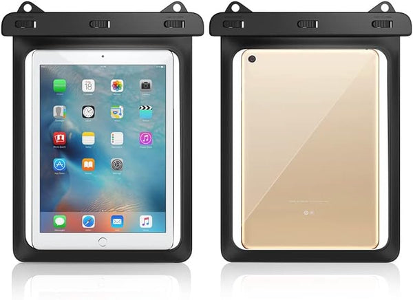 10 in Black Tablet Waterproof Pouch Dry Bags Case for iPad (2021) 10.2, iPad Air 10.5, iPad Pro 11, Samsung Galaxy Tab