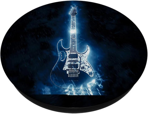 Electric Guitar Gadget Cool Ice Blue Color Gift PopSockets PopGrip: Swappable Grip for Phones & Tablets PopSockets Standard PopGrip