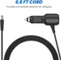 12V Car Charger with 5V Dual USB Ports and 5 Connectors for Radar Detector, Portable Air Pump, 6.6ft Cable