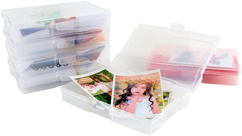 novelinks Transparent 5" x 7" Photo Storage Boxes, Organizer Cases for Photos, Picture Keeper Storage