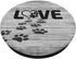 Black pattern Dog Paw print tracks heart love On Gray look PopSockets Standard PopGrip