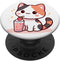 Cute Kawaii Style Calico Cat Drinking Strawberry Milk PopSockets Standard PopGrip
