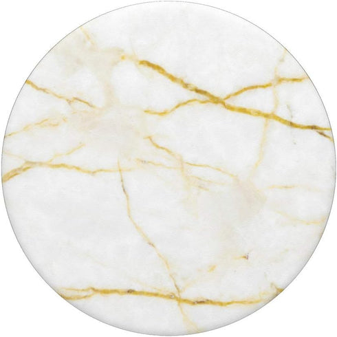 PopSockets PopGrip: Swappable Grip for Phones & Tablets, Elegant White Marble-Look - Black Grey Gold - Simple Modern