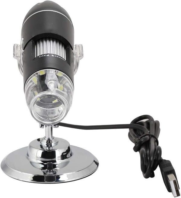USB Microscope, 1600X Digital Electron Microscope USB Video Camera, 2MP with 8 LED, Macro Lens, High Speed DSP