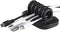 Desktop Cable Organizer, Weighted with 4 Reusable Cable Ties, No Bad Smell (Black)