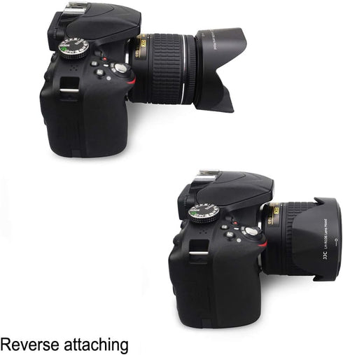 JJC Lens Shade for Nikon AF-P DX NIKKOR 18-55mm f/3.5-5.6G VR Lens, No Vignetting Reverse Attaching