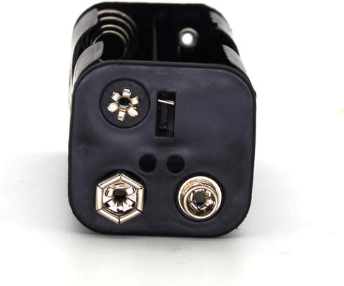 OLIREXD Two Layers AA Battery Holder Case with 9V I Type Standard Snap Clip Connector, Pack of 3
