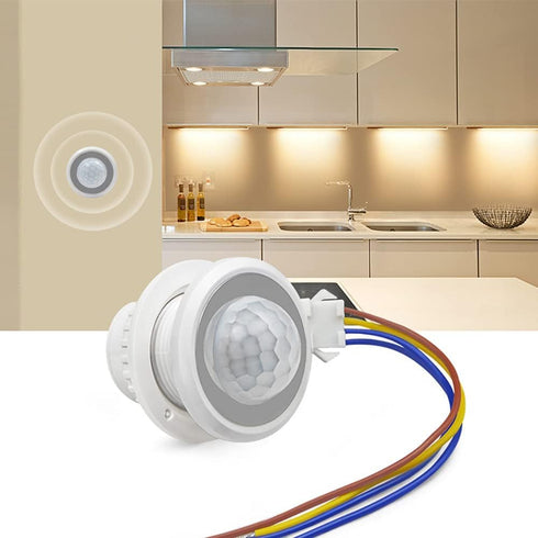 HANNAHONG Mini PIR Motion Sensor Switch,AC110-220V, Smart Human Body Activated Detection,Time Delay Adjustable,