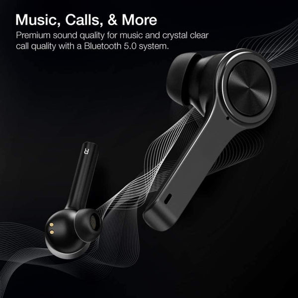 Wireless Earbuds with Immersive Sounds True 5.0 Bluetooth in-Ear Headphones with Charging Case/Quick-Pairing Stereo Calls/Built-in Microphones/IPX5 Sweatproof/Pumping Bass for Sports Black