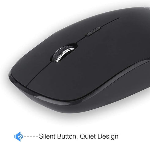 Wireless Keyboard and Mouse Combo - Full Size Type C Keyboard with USB C & USB A Receiver