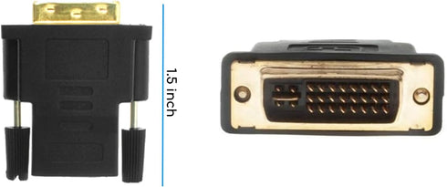 KUJOBUY DVI-I Dual-Link Male to HDMI Female Adapter, 1080p Converter for PC, Playstation, TV, Gold-Plated