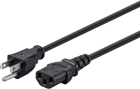Monoprice 3ft Power Cord Cable, 16AWG, Black, 3 Conductor PC Power Connector Socket (C13/5-15P)